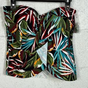 Vince Camuto Women's Tropical Printed Draped Tankini Multi M $98